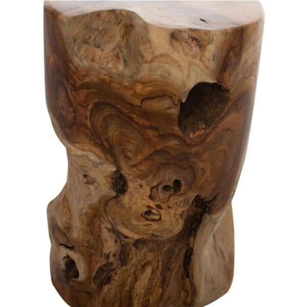 ΒΟΗΘΗΤΙΚΟ ΤΡΑΠΕΖΑΚΙ ΣΤΡΟΓΓΥΛΟ ΑΠΟ ΜΑΣΙΦ ΞΥΛΟ ΤEAK ΦΥΣΙΚΟ Φ30X45Υεκ.HM9350 - Image 4