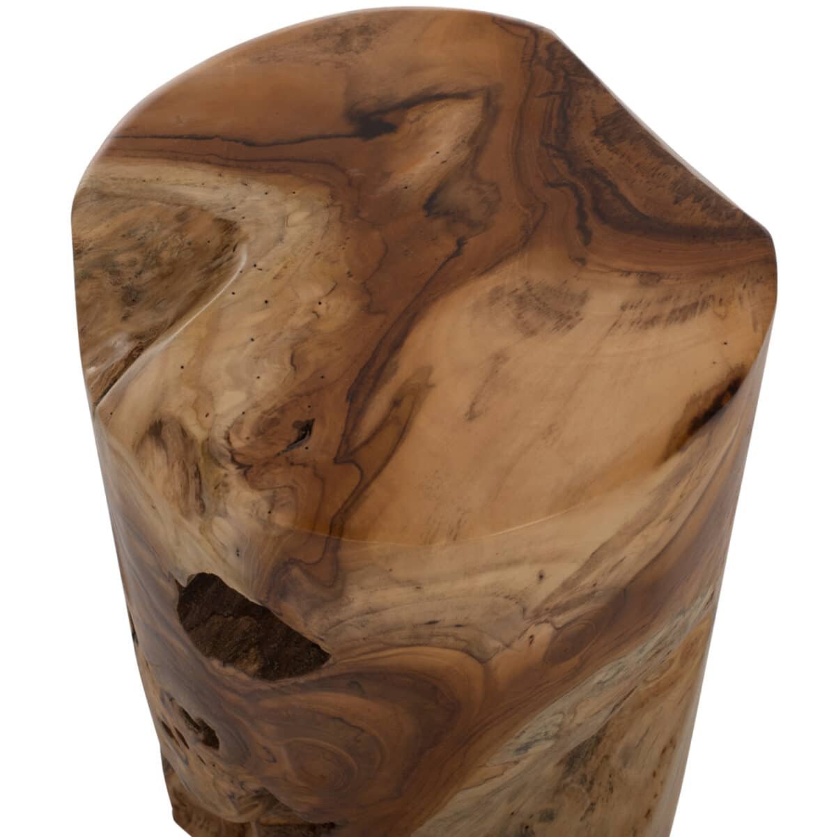 ΒΟΗΘΗΤΙΚΟ ΤΡΑΠΕΖΑΚΙ ΣΤΡΟΓΓΥΛΟ ΑΠΟ ΜΑΣΙΦ ΞΥΛΟ ΤEAK ΦΥΣΙΚΟ Φ30X45Υεκ.HM9350 - Image 7