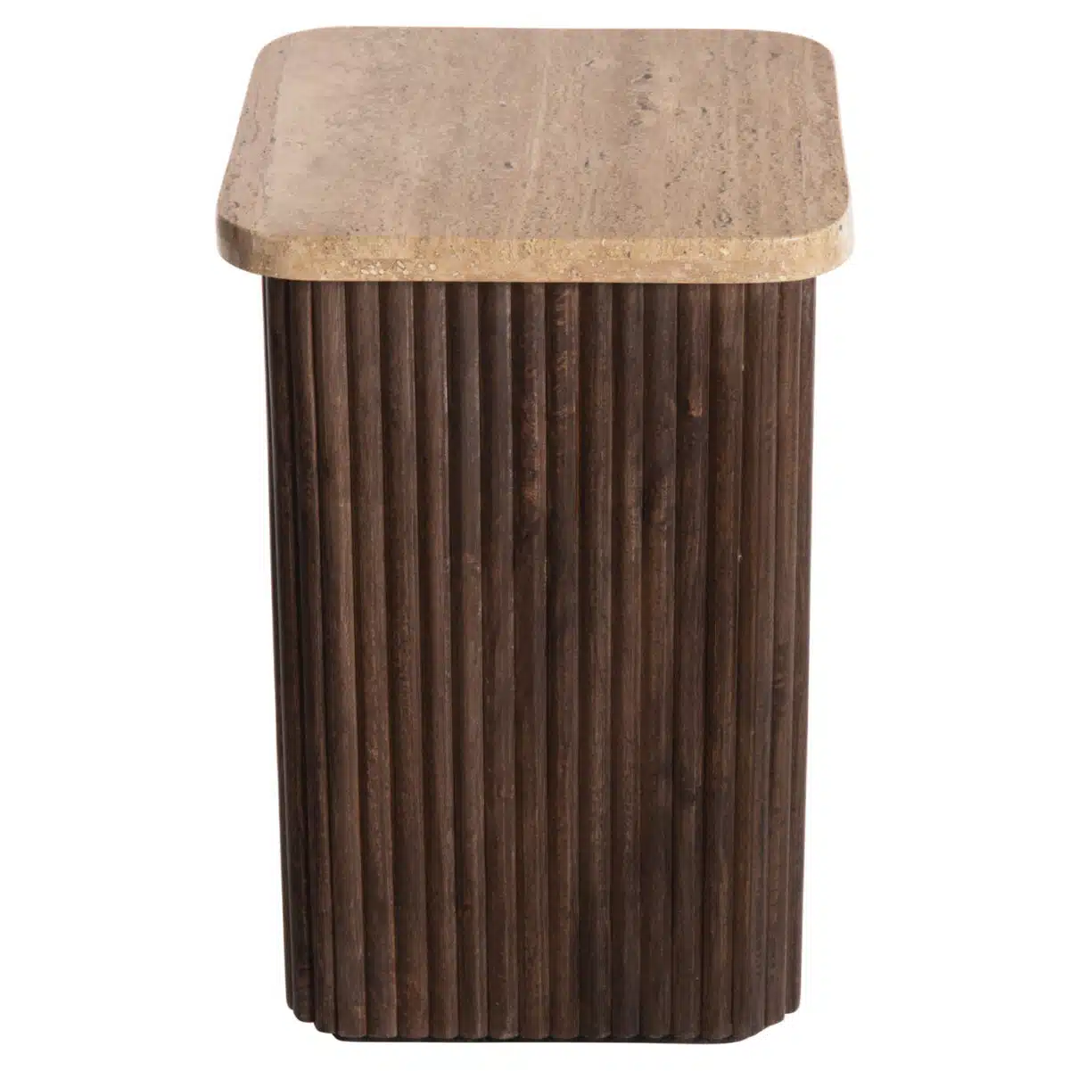 ΒΟΗΘΗΤΙΚΟ ΤΡΑΠΕΖΑΚΙ ΤΕΤΡΑΓΩΝΟ GLADYS HM9713 ΜΑΣΙΦ MANGO-ΤΡΑΒΕΡΤΙΝΑ 40x40x60Υεκ. - Image 3