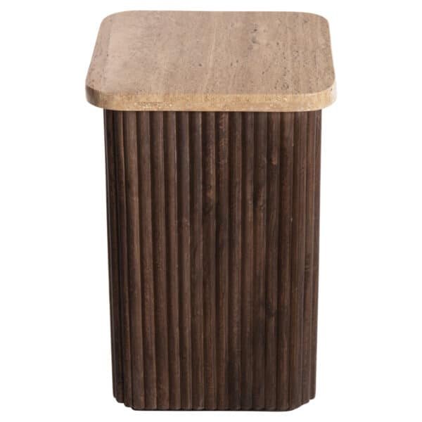 ΒΟΗΘΗΤΙΚΟ ΤΡΑΠΕΖΑΚΙ ΤΕΤΡΑΓΩΝΟ GLADYS HM9713 ΜΑΣΙΦ MANGO-ΤΡΑΒΕΡΤΙΝΑ 40x40x60Υεκ. - Image 3