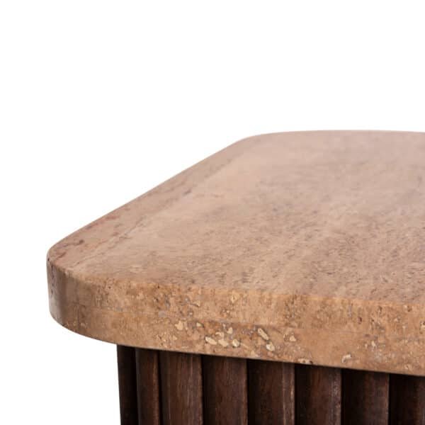 ΒΟΗΘΗΤΙΚΟ ΤΡΑΠΕΖΑΚΙ ΤΕΤΡΑΓΩΝΟ GLADYS HM9713 ΜΑΣΙΦ MANGO-ΤΡΑΒΕΡΤΙΝΑ 40x40x60Υεκ. - Image 6