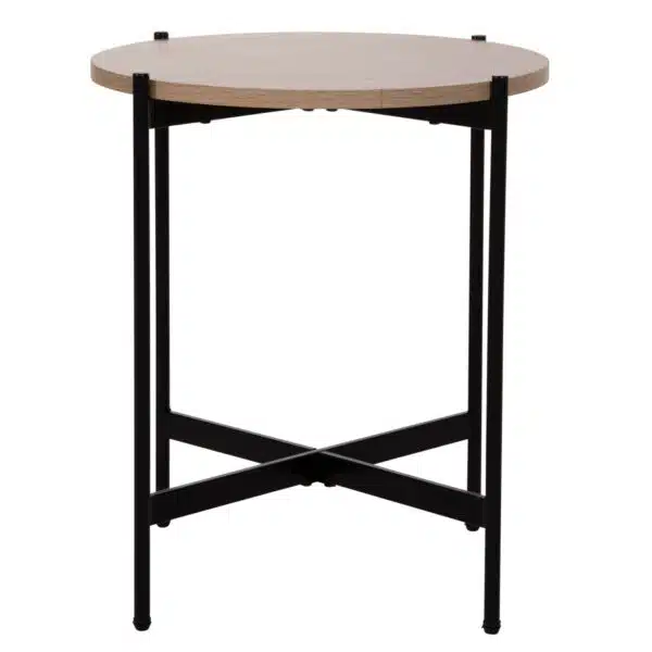 ΒΟΗΘΗΤΙΚΟ ΤΡΑΠΕΖΙ HM9589.03 MDF SONAMA-ΜΑΥΡΗ ΜΕΤΑΛΛΙΚΗ ΒΑΣΗ Φ50x55Υεκ. - Image 3