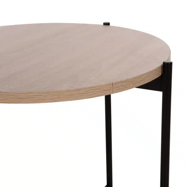 ΒΟΗΘΗΤΙΚΟ ΤΡΑΠΕΖΙ HM9589.03 MDF SONAMA-ΜΑΥΡΗ ΜΕΤΑΛΛΙΚΗ ΒΑΣΗ Φ50x55Υεκ. - Image 4