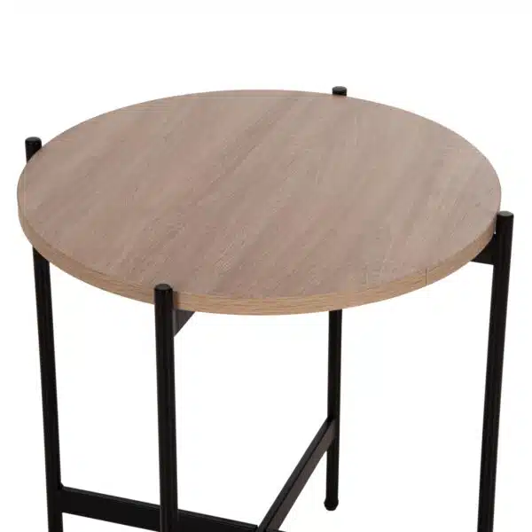 ΒΟΗΘΗΤΙΚΟ ΤΡΑΠΕΖΙ HM9589.03 MDF SONAMA-ΜΑΥΡΗ ΜΕΤΑΛΛΙΚΗ ΒΑΣΗ Φ50x55Υεκ. - Image 5