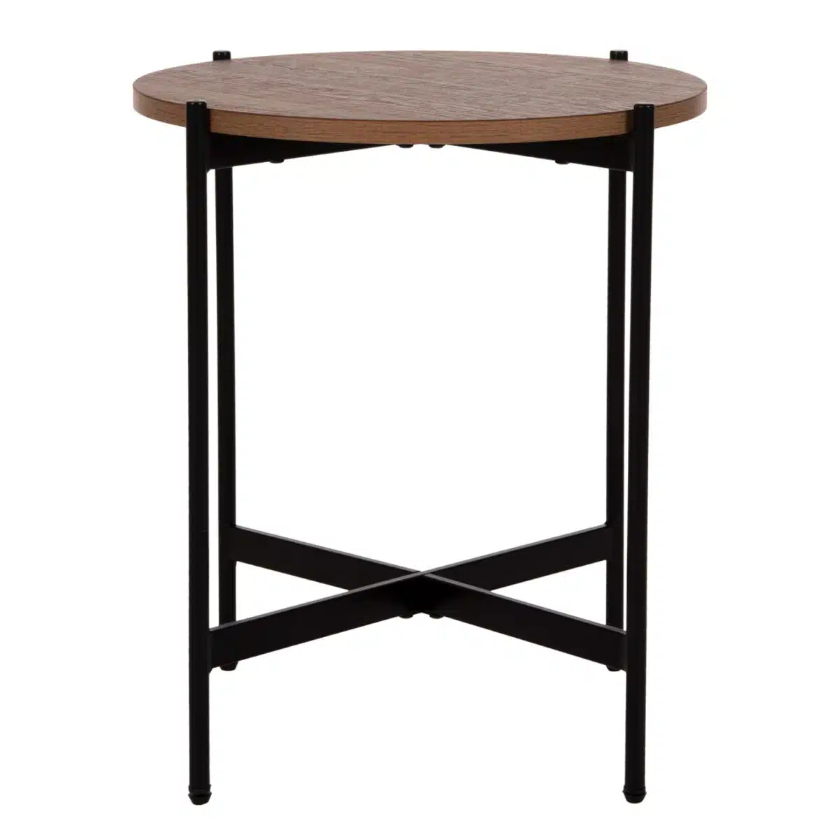 ΒΟΗΘΗΤΙΚΟ ΤΡΑΠΕΖΙ HM9589.04 MDF ΚΑΡΥΔΙ-ΜΑΥΡΗ ΜΕΤΑΛΛΙΚΗ ΒΑΣΗ Φ50x55Υεκ. - Image 3