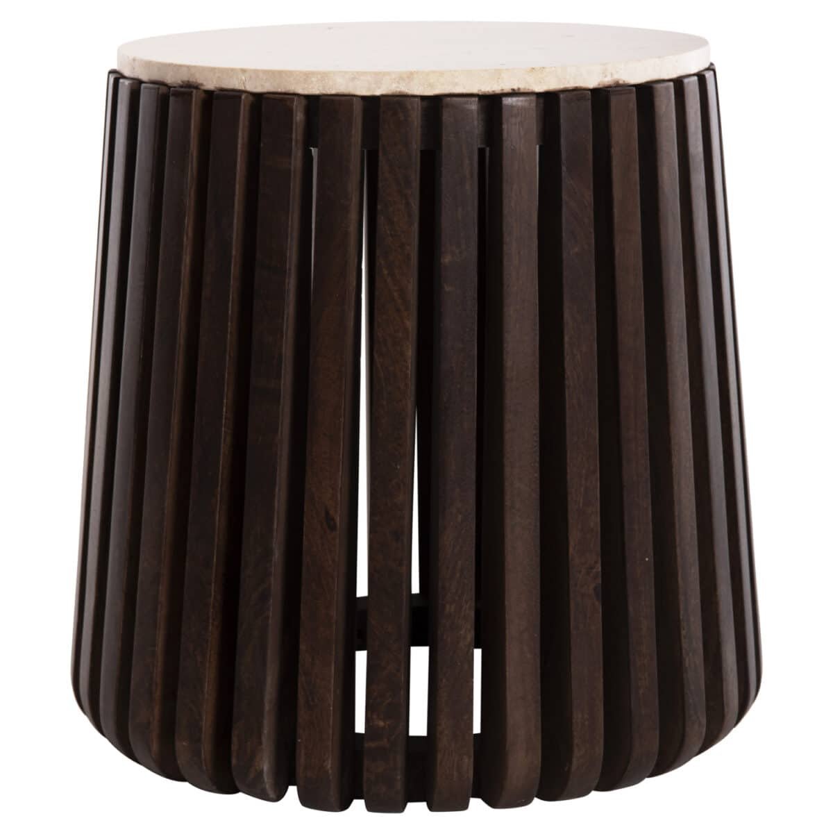 ΒΟΗΘΗΤΙΚΟ ΤΡΑΠΕΖΙ KREST HM9711 ΜΑΣΙΦ ΞΥΛΟ ΑΚΑΚΙΑΣ ΣΕ ΚΑΦΕ-ΤΡΑΒΕΡΤΙΝA Φ50x50Υεκ. - Image 4