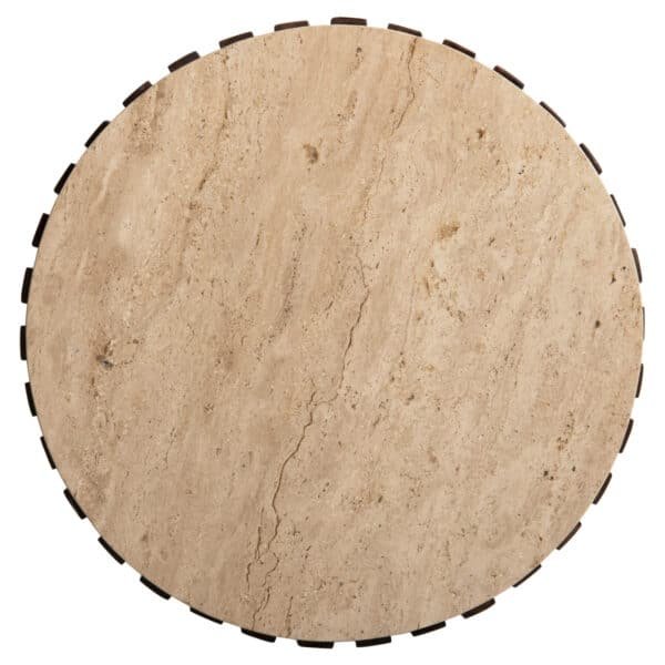 ΒΟΗΘΗΤΙΚΟ ΤΡΑΠΕΖΙ KREST HM9711 ΜΑΣΙΦ ΞΥΛΟ ΑΚΑΚΙΑΣ ΣΕ ΚΑΦΕ-ΤΡΑΒΕΡΤΙΝA Φ50x50Υεκ. - Image 7