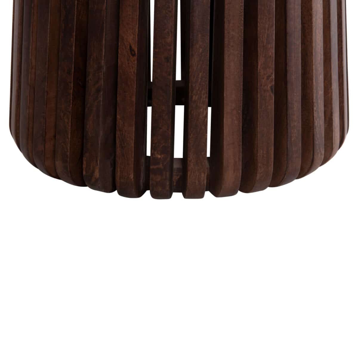 ΒΟΗΘΗΤΙΚΟ ΤΡΑΠΕΖΙ KREST HM9711 ΜΑΣΙΦ ΞΥΛΟ ΑΚΑΚΙΑΣ ΣΕ ΚΑΦΕ-ΤΡΑΒΕΡΤΙΝA Φ50x50Υεκ. - Image 8