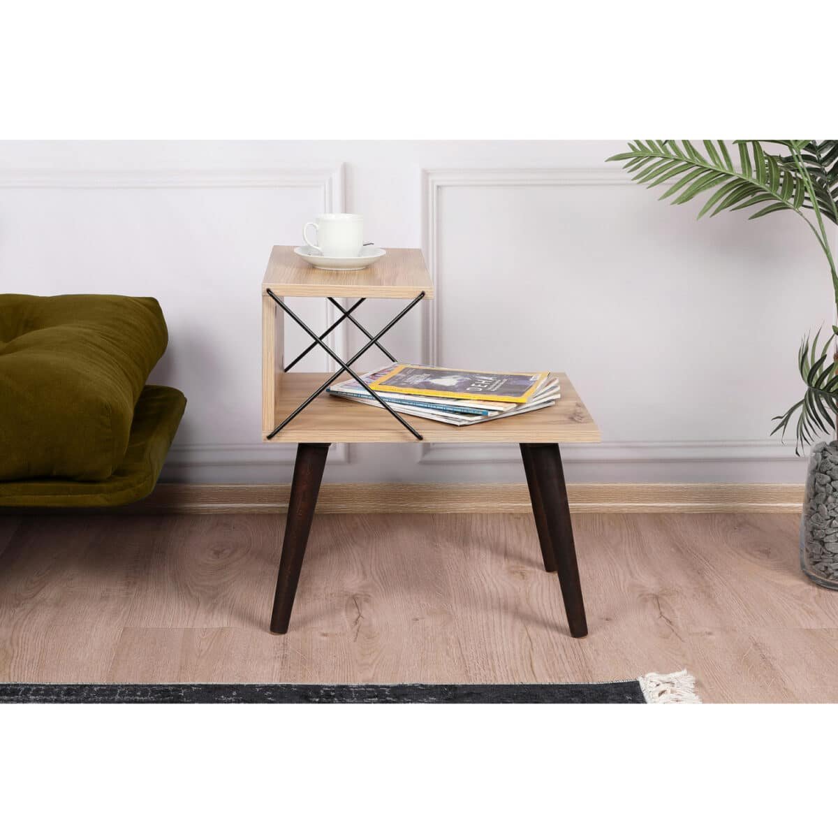 ΒΟΗΘΗΤΙΚΟ ΤΡΑΠΕΖΙ ΚΟΜΟΔΙΝΟ ΜΕΛΑΜΙΝΗΣ ΣΕ ΦΥΣΙΚΟ ΧΡΩΜΑ 50x40x55Υεκ.HM9434.01 - Image 4