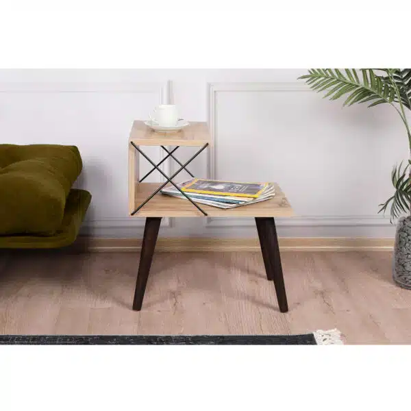 ΒΟΗΘΗΤΙΚΟ ΤΡΑΠΕΖΙ ΚΟΜΟΔΙΝΟ ΜΕΛΑΜΙΝΗΣ ΣΕ ΦΥΣΙΚΟ ΧΡΩΜΑ 50x40x55Υεκ.HM9434.01 - Image 4