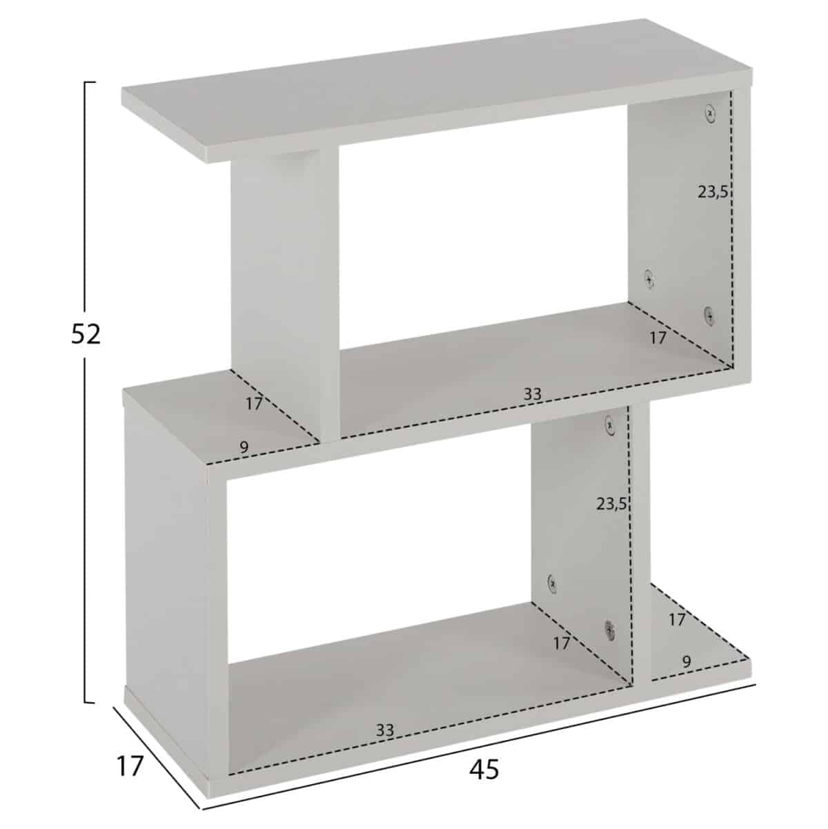 ΒΟΗΘΗΤΙΚΟ ΤΡΑΠΕΖΙ ΜΕ ΡΑΦΙΑ AMABELLA ΜΕΛΑΜΙΝΗ ΛΕΥΚΗ HM8956.13 45x17x52Yεκ. - Image 2