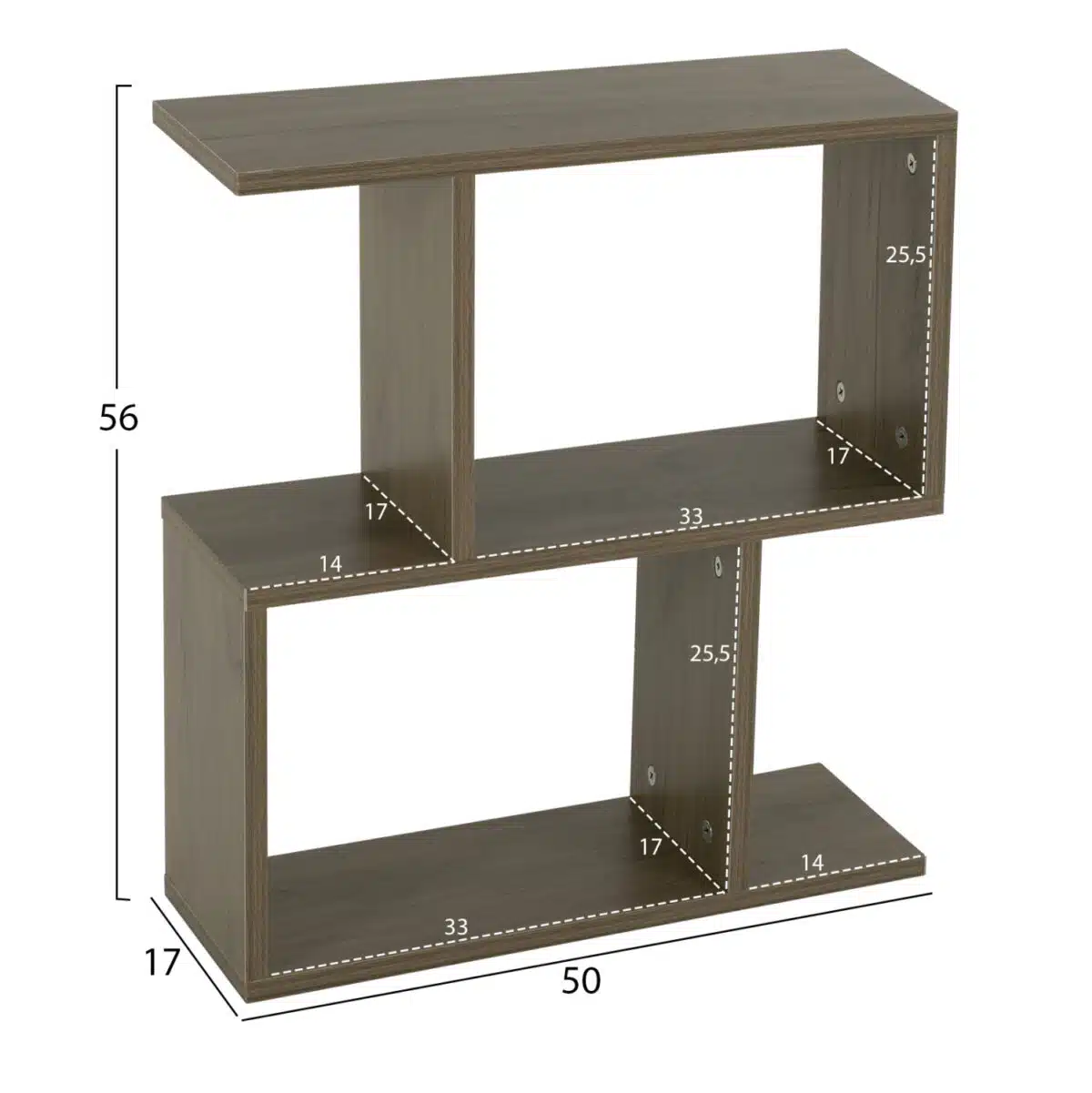 ΒΟΗΘΗΤΙΚΟ ΤΡΑΠΕΖΙ ΜΕ ΡΑΦΙΑ AMEER ΜΕΛΑΜΙΝΗ ΣΕ OLIVE GREY ΧΡΩΜΑ HM8881.12 50x17x56Υεκ. - Image 2