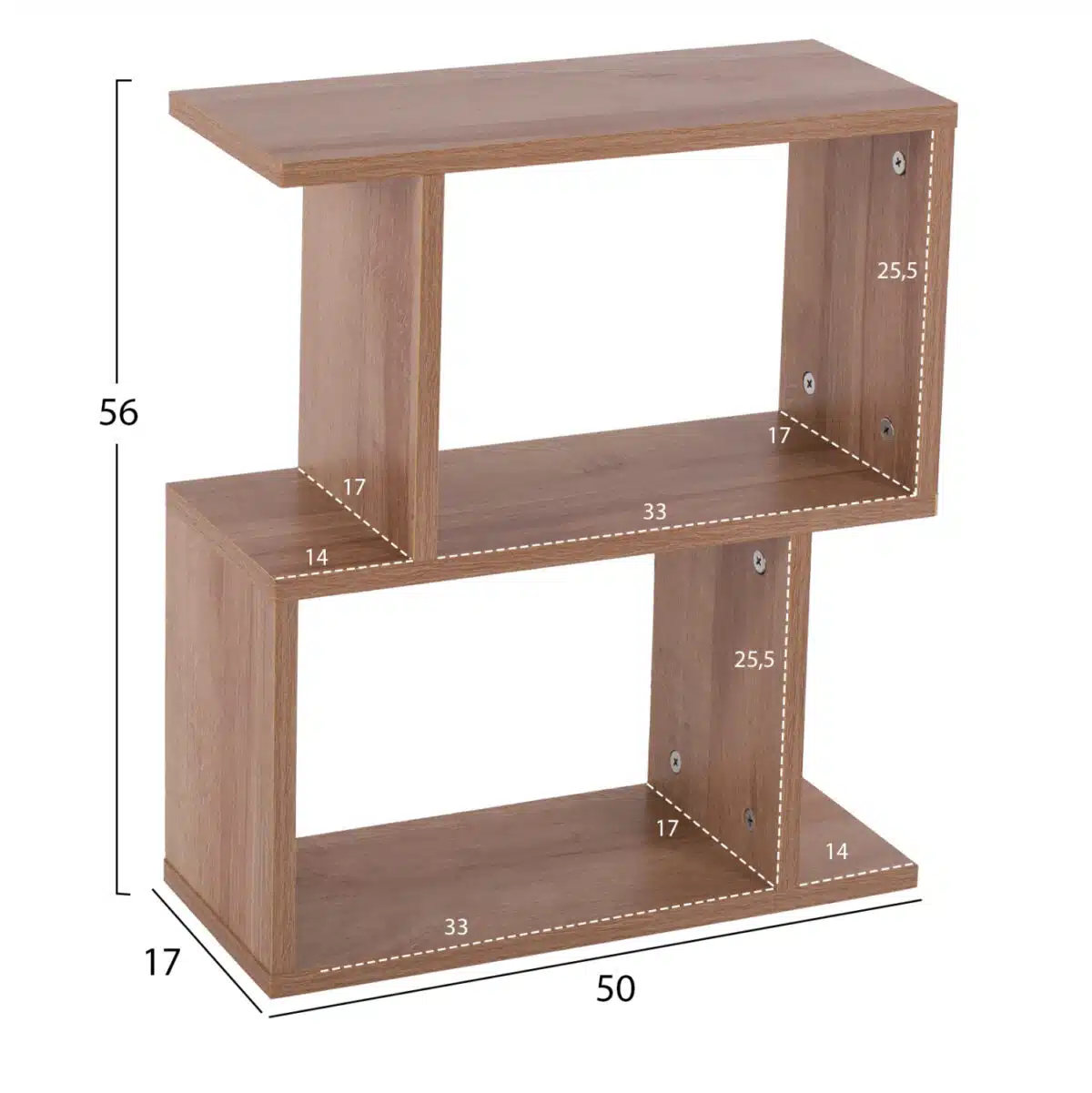 ΒΟΗΘΗΤΙΚΟ ΤΡΑΠΕΖΙ ΜΕ ΡΑΦΙΑ AMEER ΜΕΛΑΜΙΝΗ ΣΕ ΦΥΣΙΚΟ ΧΡΩΜΑ HM8881.11 50x17x56Υεκ. - Image 2