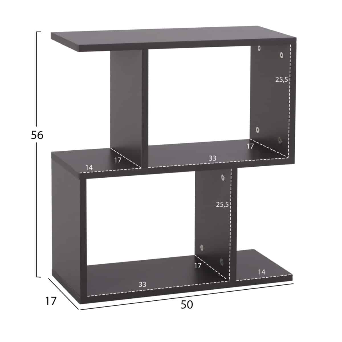 ΒΟΗΘΗΤΙΚΟ ΤΡΑΠΕΖΙ ΜΕ ΡΑΦΙΑ AMEER ΜΕΛΑΜΙΝΗ ΣΕ ΧΡΩΜΑ ΓΚΡΙ HM8881.20 50x17x56Υεκ. - Image 2