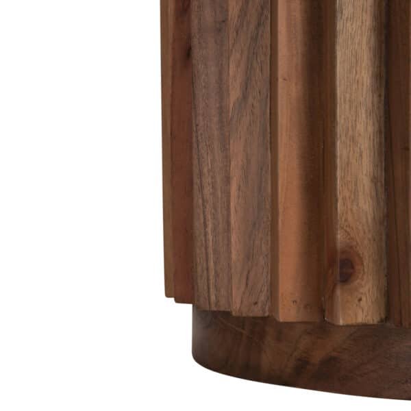 ΒΟΗΘΗΤΙΚΟ ΤΡΑΠΕΖΙ ΣΤΡΟΓΓΥΛΟ SEDGE HM9696 ΜΑΣΙΦ ΑΚΑΚΙΑ-ΦΥΣΙΚΟ ΧΡΩΜΑ Φ40x50Υεκ. - Image 8