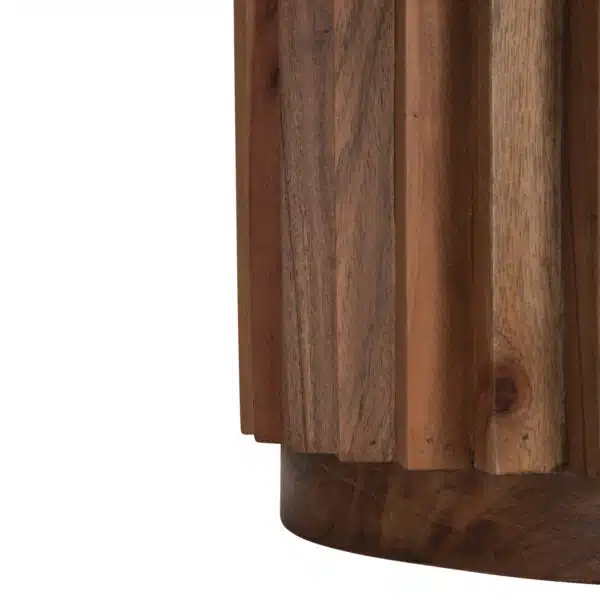 ΒΟΗΘΗΤΙΚΟ ΤΡΑΠΕΖΙ ΣΤΡΟΓΓΥΛΟ SEDGE HM9696 ΜΑΣΙΦ ΑΚΑΚΙΑ-ΦΥΣΙΚΟ ΧΡΩΜΑ Φ40x50Υεκ. - Image 8