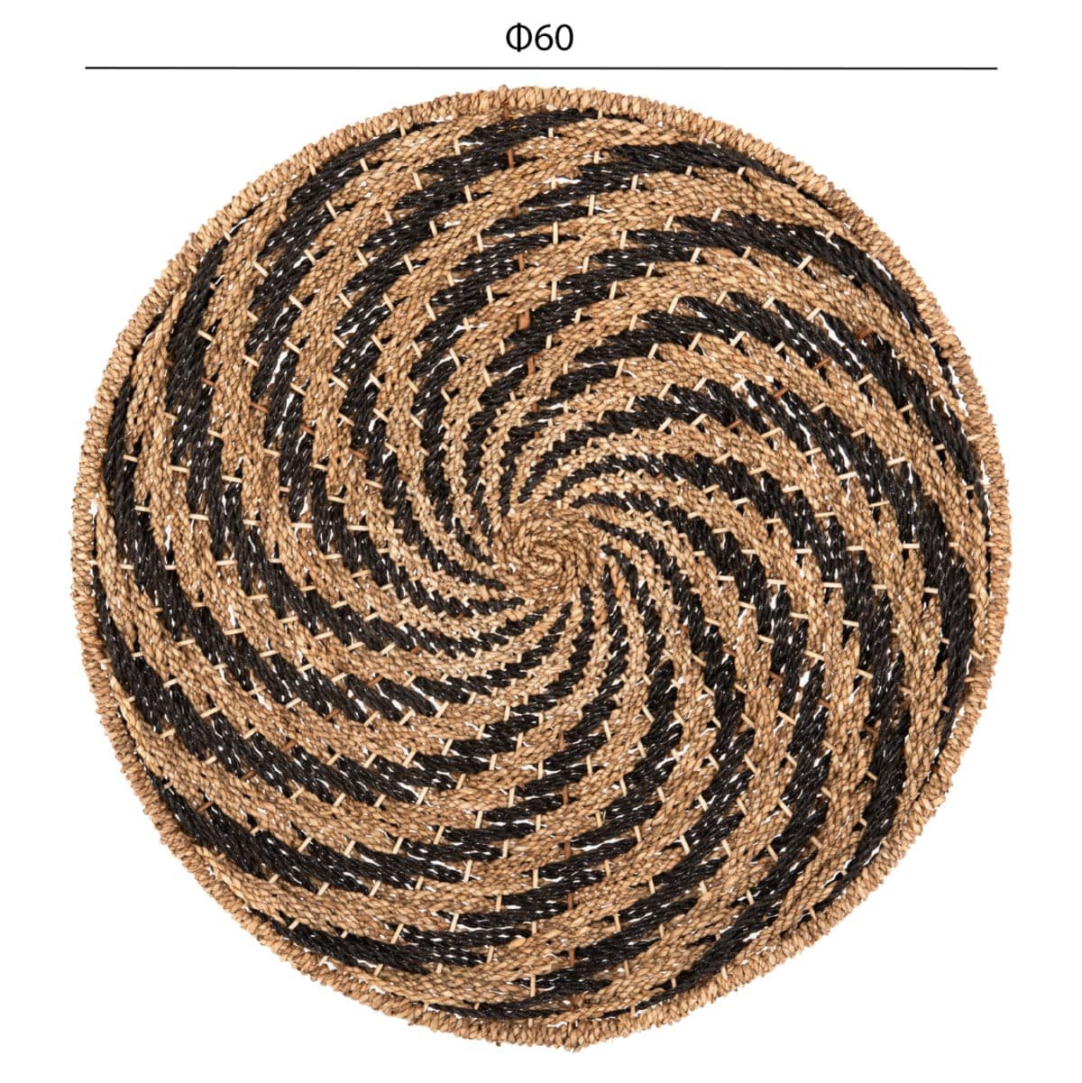 ΔΙΑΚΟΣΜΗΤΙΚΟ ΤΟΙΧΟΥ ΣΤΡΟΓΓΥΛΟ HM7830.02 ΣΠΙΡΑΛ ΟΨΗ-SEAGRASS ΣΕ ΜΑΥΡΟ-ΦΥΣΙΚΟ Φ61x3εκ. - Image 2