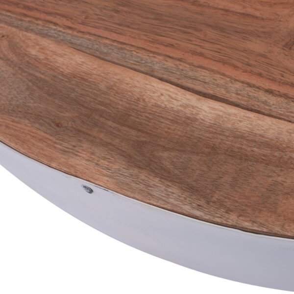 ΔΙΑΚΟΣΜΗΤΙΚΟ ΤΡΑΠΕΖΙ ΣΑΛΟΝΙΟΥ BOWL Φ90X40Yεκ. ΛΕΥΚΟ ΜΕ ΞΥΛΟ ΑΚΑΚΙΑΣ HM8717.03 - Image 3