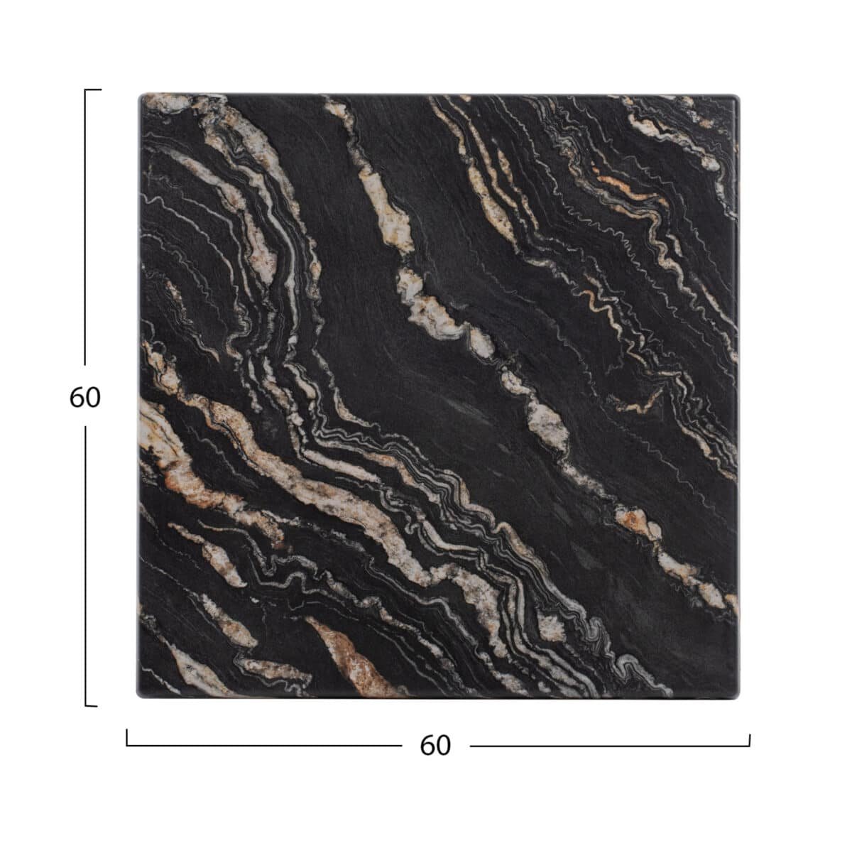 ΕΠΙΦΑΝΕΙΑ ΤΡΑΠΕΖΙΟΥ WERZALIT 60Χ60Χ3.5εκ.  BLACK GOLD MARBLE HM5229.15 - Image 2