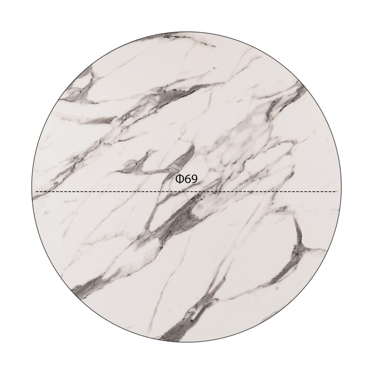 ΕΠΙΦΑΝΕΙΑ ΤΡΑΠΕΖΙΟΥ HPL HM5842.11 MARBLE WHITE-GREY Φ69 εκ. ΠΑΧΟΥΣ 12mm. - Image 2