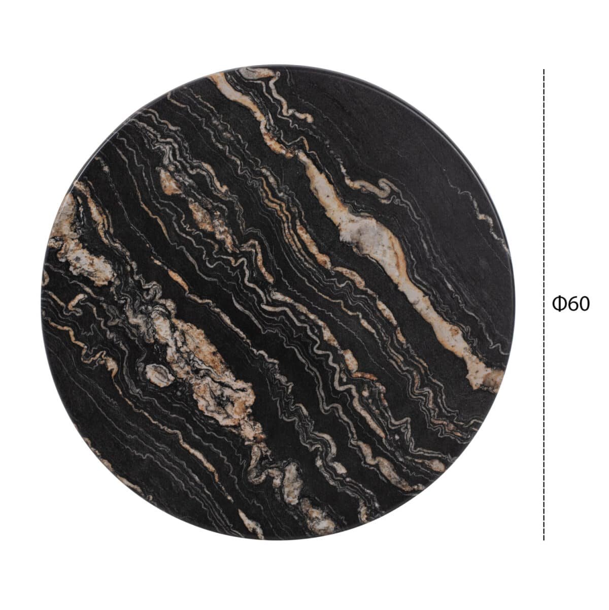 ΕΠΙΦΑΝΕΙΑ ΤΡΑΠΕΖΙΟΥ Φ60Χ2.5εκ. 5787 WERZALIT BLACK GOLD MARBLE HM5227.15 - Image 2