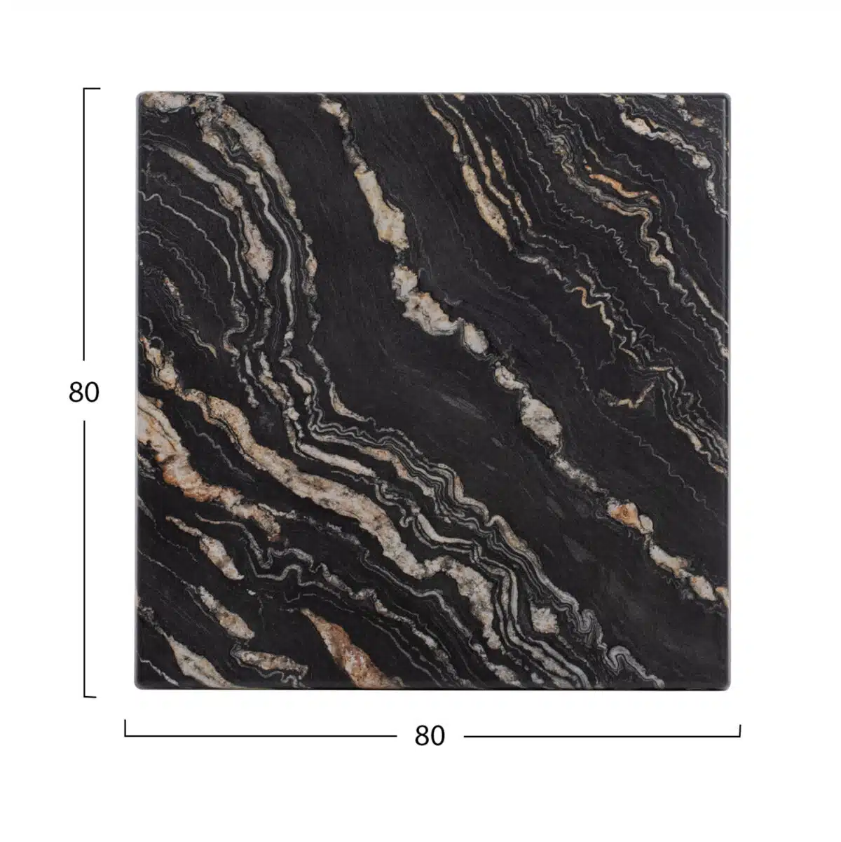 ΕΠΙΦΑΝΕΙΑ ΤΡΑΠΕΖΙΟΥ WERZALIT 80Χ80Χ3.5εκ. BLACK GOLD MARBLE HM5231.15 - Image 2