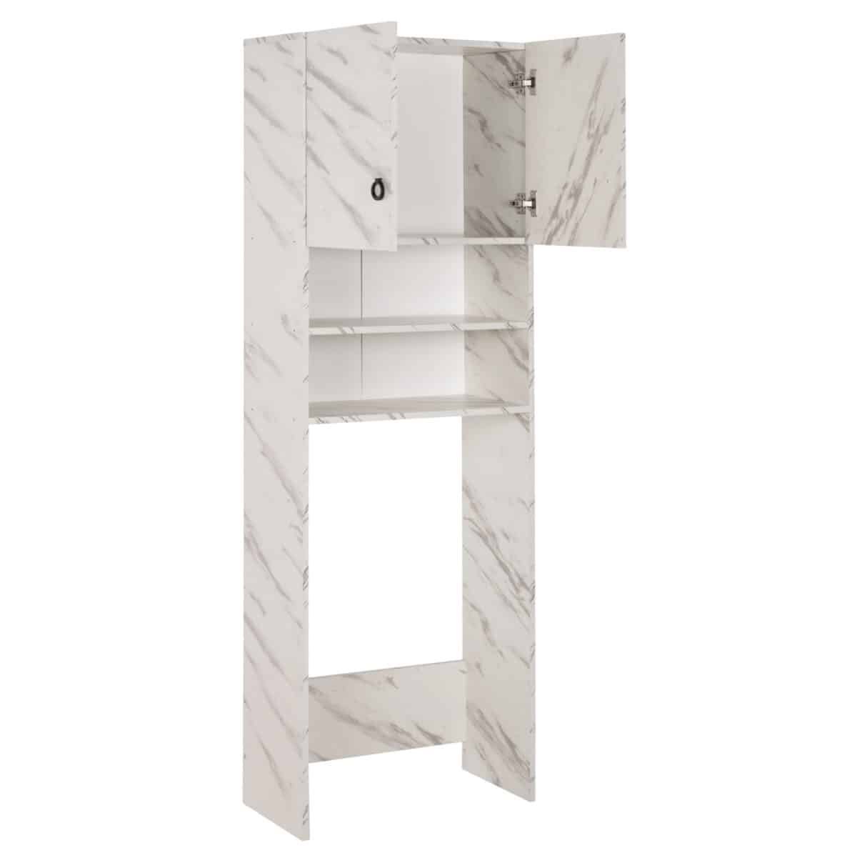 ΕΠΙΠΛΟ ΠΛΥΝΤΗΡΙΟΥ ΜΕ ΡΑΦΙΑ&ΝΤΟΥΛΑΠΙ TERRY ΛΕΥΚΟ ΜΑΡΜΑΡΟ ΕΦΕ HM9122.12 64Χ29Χ181Υεκ. - Image 3