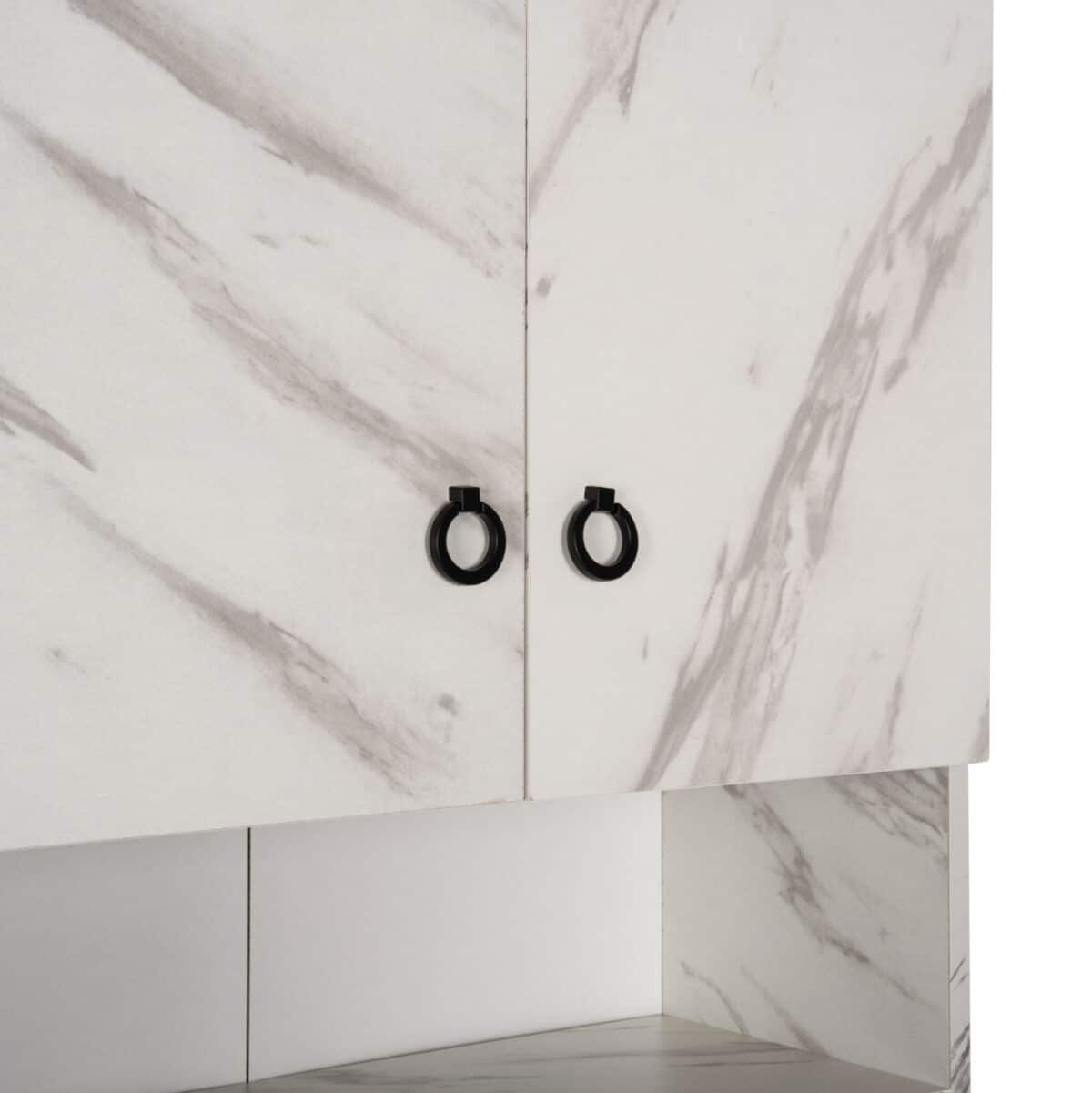 ΕΠΙΠΛΟ ΠΛΥΝΤΗΡΙΟΥ ΜΕ ΡΑΦΙΑ&ΝΤΟΥΛΑΠΙ TERRY ΛΕΥΚΟ ΜΑΡΜΑΡΟ ΕΦΕ HM9122.12 64Χ29Χ181Υεκ. - Image 8