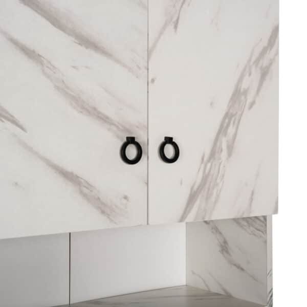 ΕΠΙΠΛΟ ΠΛΥΝΤΗΡΙΟΥ ΜΕ ΡΑΦΙΑ&ΝΤΟΥΛΑΠΙ TERRY ΛΕΥΚΟ ΜΑΡΜΑΡΟ ΕΦΕ HM9122.12 64Χ29Χ181Υεκ. - Image 8