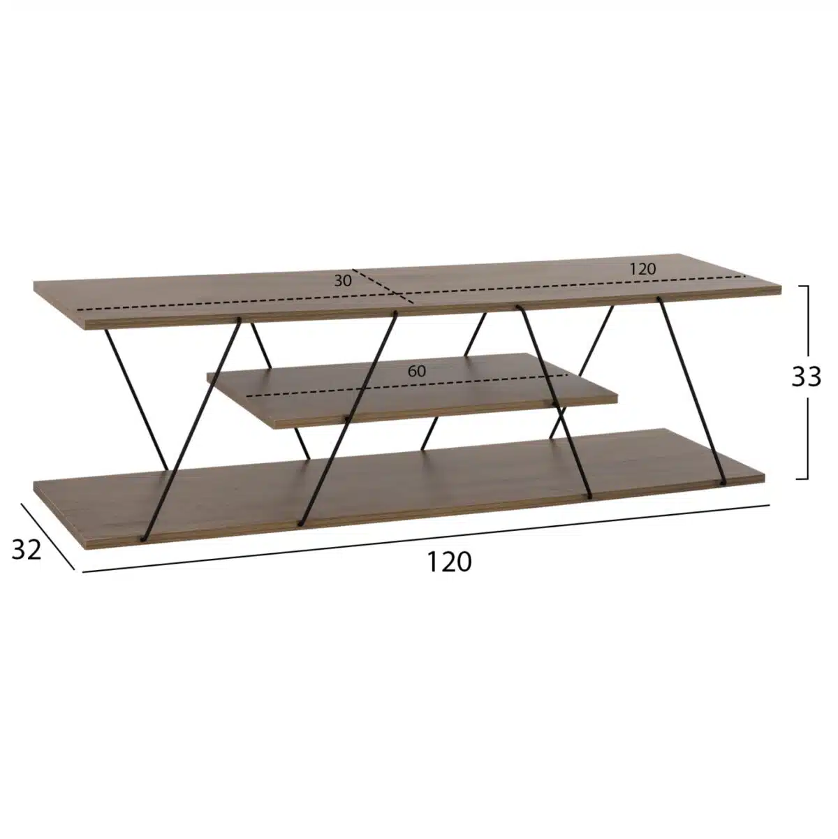 ΕΠΙΠΛΟ ΤΗΛΕΟΡΑΣΗΣ HM8922.13 TARS ΜΕΛΑΜΙΝΗ OLIVE GREY 120x32x33Yεκ. - Image 2