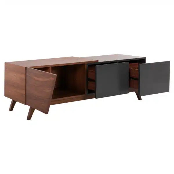 ΕΠΙΠΛΟ ΤΗΛΕΟΡΑΣΗΣ HUDSON HM9748 MDF ΚΑΠΛΑΜΑΣ ΚΑΡΥΔΙΑΣ ΚΑΡΥΔΙ&ΣΚΟΥΡΟ ΓΚΡΙ 180x40x50Υ - Image 3