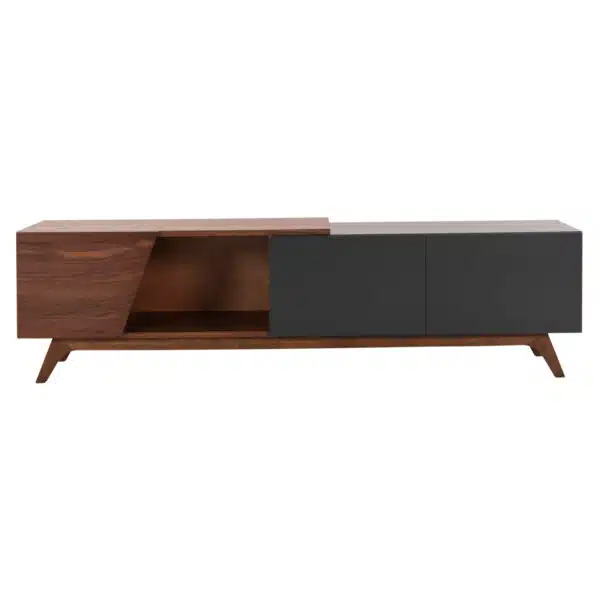 ΕΠΙΠΛΟ ΤΗΛΕΟΡΑΣΗΣ HUDSON HM9748 MDF ΚΑΠΛΑΜΑΣ ΚΑΡΥΔΙΑΣ ΚΑΡΥΔΙ&ΣΚΟΥΡΟ ΓΚΡΙ 180x40x50Υ - Image 4