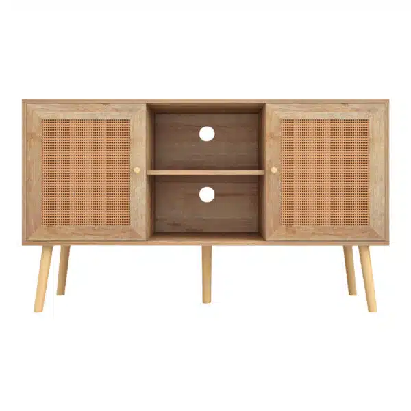 ΕΠΙΠΛΟ TV ΜΕΛΑΜΙΝΗΣ COLM ΜΕ ΠΟΡΤΕΣ RATTAN HM9223.11 ΣΕ ΧΡΩΜΑ ΦΥΣΙΚΟ 120x39x56,5Υεκ. - Image 3
