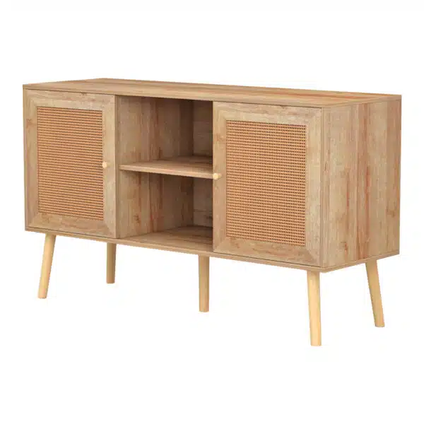 ΕΠΙΠΛΟ TV ΜΕΛΑΜΙΝΗΣ COLM ΜΕ ΠΟΡΤΕΣ RATTAN HM9223.11 ΣΕ ΧΡΩΜΑ ΦΥΣΙΚΟ 120x39x56,5Υεκ. - Image 4