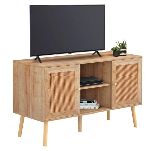ΕΠΙΠΛΟ TV ΜΕΛΑΜΙΝΗΣ COLM ΜΕ ΠΟΡΤΕΣ RATTAN HM9223.11 ΣΕ ΧΡΩΜΑ ΦΥΣΙΚΟ 120x39x56