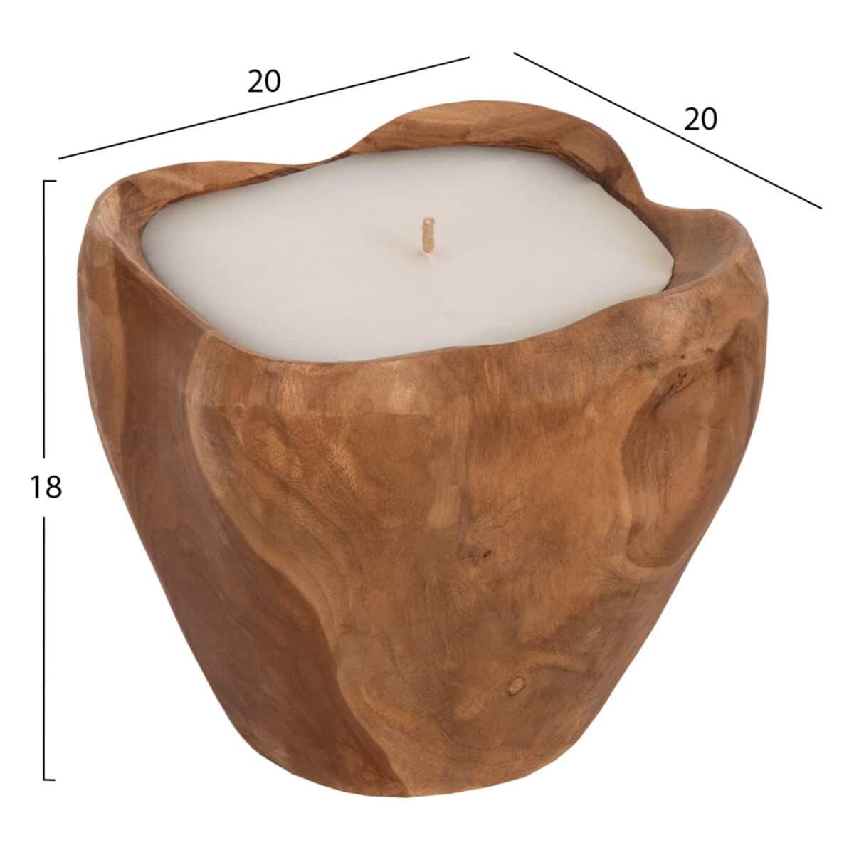 ΕΠΙΤΡΑΠΕΖΙΟ ΔΙΑΚΟΣΜΗΤΙΚΟ ΚΕΡΙ HM9625 ΡΙΖΑ ΤΕΑΚ ΜΕ ΠΑΡΑΦΙΝΗ-ΦΥΣΙΚΟ ΛΕΥΚΟ 20x20x18Υεκ. - Image 2