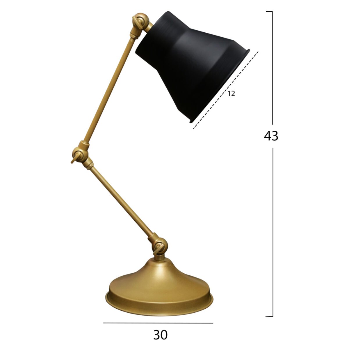 ΦΩΤΙΣΤΙΚΟ ΕΠΙΤΡΑΠΕΖΙΟ ΜΕΤΑΛΛΙΚΟ ΧΡΥΣΟ ΜΑΥΡΟ HM7590.01 - Image 2