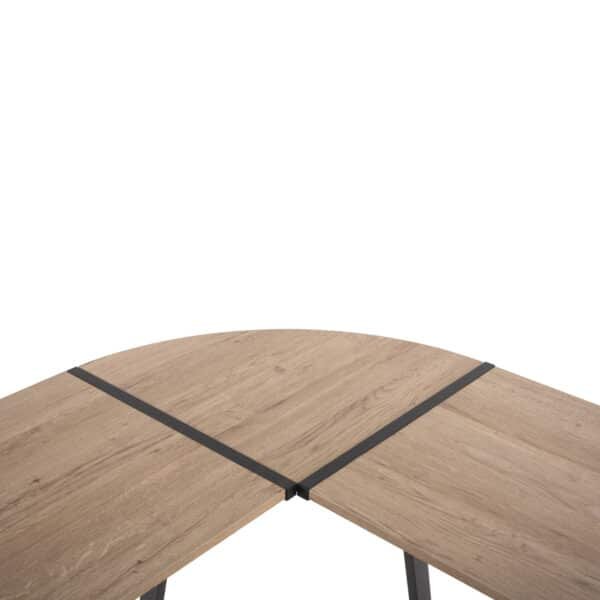 ΓΡΑΦΕΙΟ ΓΩΝΙΑΚΟ HM9319 ΜΕΤΑΛΛΙΚΟ ΣΚΟΥΡΟ ΓΚΡΙ ΜΕ MDF ΕΠΙΦΑΝΕΙΑ ΣΕ ΟΑΚ 147X112X74Υεκ. - Image 6