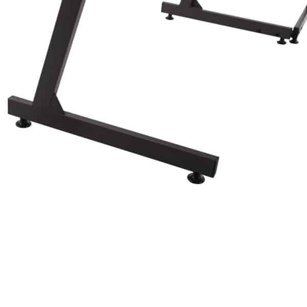 ΓΡΑΦΕΙΟ ΓΩΝΙΑΚΟ HM9319 ΜΕΤΑΛΛΙΚΟ ΣΚΟΥΡΟ ΓΚΡΙ ΜΕ MDF ΕΠΙΦΑΝΕΙΑ ΣΕ ΟΑΚ 147X112X74Υεκ. - Image 7