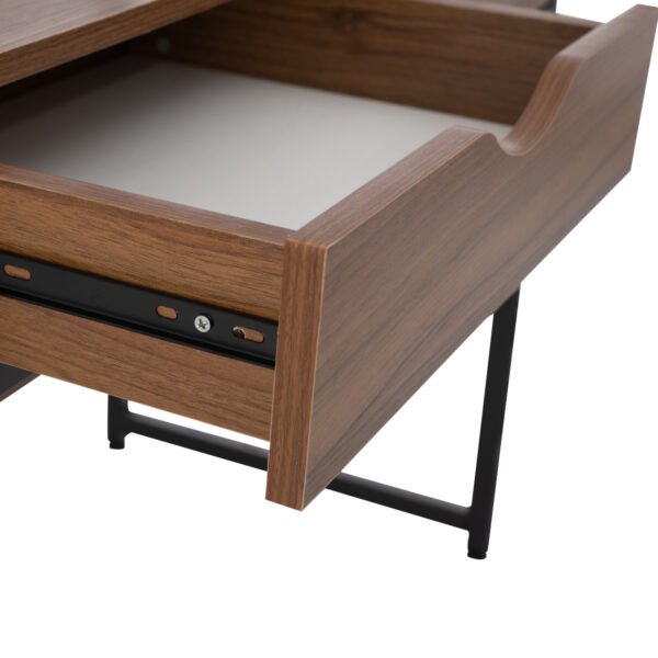 ΓΡΑΦΕΙΟ ΜΕ ΒΙΒΛΙΟΘΗΚΗ TANAYA HM2390.12 ΜΕΛΑΜΙΝΗ ΚΑΡΥΔΙ-ΜΑΥΡΟΣ ΜΕΤΑΛΛ.ΣΚΕΛΕΤΟΣ 100x48x139Y - Image 7