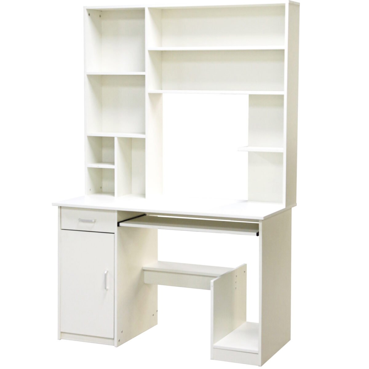 ΓΡΑΦΕΙΟ ΜΕ ΒΙΒΛΙΟΘΗΚΗ-ΡΑΦΙΕΡΑ STATUS ΛΕΥΚΟ HM2032.03 120x55,5x182,5 εκ. - Image 4