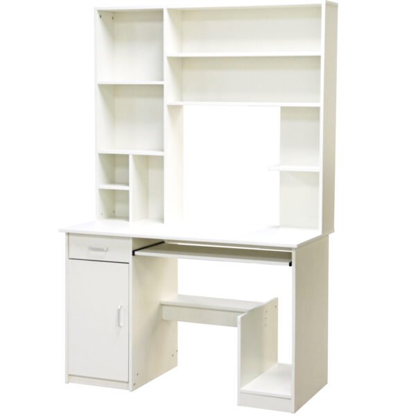 ΓΡΑΦΕΙΟ ΜΕ ΒΙΒΛΙΟΘΗΚΗ-ΡΑΦΙΕΡΑ STATUS ΛΕΥΚΟ HM2032.03 120x55,5x182,5 εκ. - Image 4