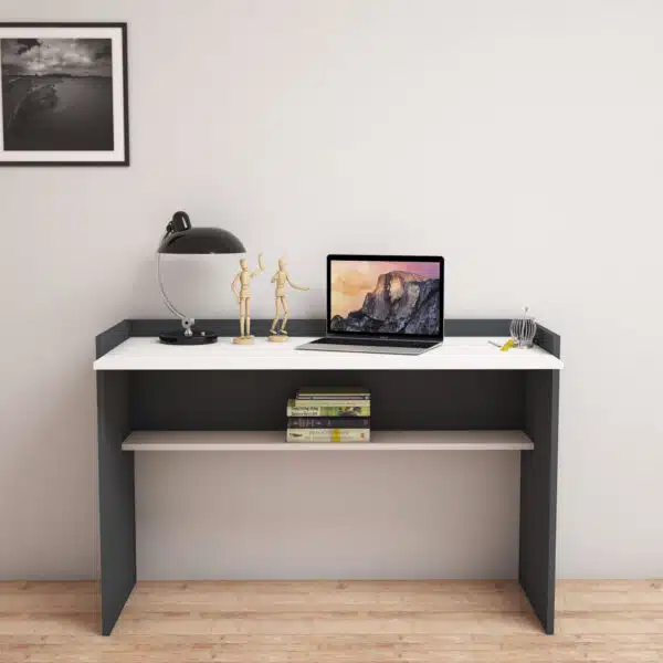 ΓΡΑΦΕΙΟ ΜΕΛΑΜΙΝΗΣ ΓΚΡΙ ΛΕΥΚΟ HM9227.13 118x58x80Υεκ. - Image 3