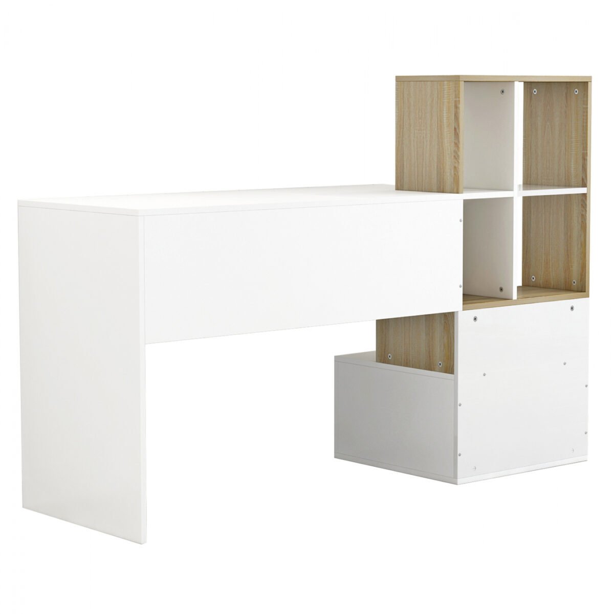 ΓΡΑΦΕΙΟ ΜΕΛΑΜΙΝΗΣ ΜΕ ΒΙΒΛΙΟΘΗΚΗ SYNDYA HM8993.02 ΛΕΥΚΟ SONAMA 149x48x105Y εκ. - Image 4