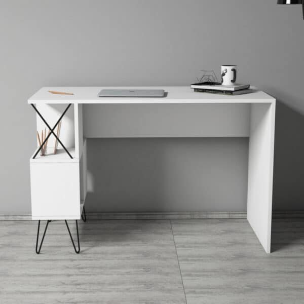 ΓΡΑΦΕΙΟ ΥΠΟΛΟΓΙΣΤΗ ΜΕΛΑΜΙΝΗΣ HM9509.03 ΛΕΥΚΟ ΜΕ ΡΑΦΙΑ 120x60x78.8Yεκ - Image 3