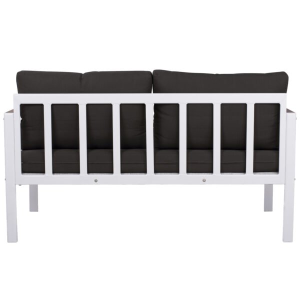 ΚΑΝΑΠΕΣ 2-ΘΕΣΙΟΣ SAFIYA HM5523.01 ΑΛΟΥΜΙΝΙΟ ΛΕΥΚΟ-ΑΝΘΡΑΚΙ ΜΑΞΙΛΑΡΙΑ 144x70x85Υεκ - Image 4