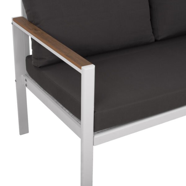 ΚΑΝΑΠΕΣ 2-ΘΕΣΙΟΣ SAFIYA HM5523.01 ΑΛΟΥΜΙΝΙΟ ΛΕΥΚΟ-ΑΝΘΡΑΚΙ ΜΑΞΙΛΑΡΙΑ 144x70x85Υεκ - Image 7