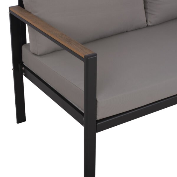 ΚΑΝΑΠΕΣ 2-ΘΕΣΙΟΣ SAFIYA HM5523.02 ΑΛΟΥΜΙΝΙΟ ΑΝΘΡΑΚΙ--ΓΚΡΙ ΜΑΞΙΛΑΡΙΑ 144x70x85Υεκ - Image 7