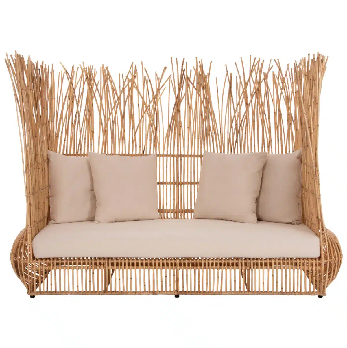 ΚΑΝΑΠΕΣ ΕΞ. ΧΩΡΟΥ ZEPHYR HM5988 ΚΑΛΑΜΙΑ RATTAN ΦΥΣΙΚΟ-ΜΠΕΖ ΜΑΞΙΛΑΡΙΑ 200x120x142Yεκ. - Image 3