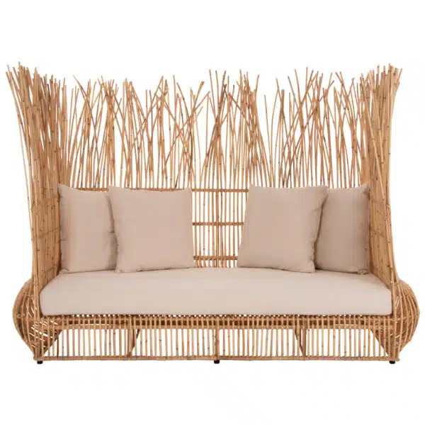ΚΑΝΑΠΕΣ ΕΞ. ΧΩΡΟΥ ZEPHYR HM5988 ΚΑΛΑΜΙΑ RATTAN ΦΥΣΙΚΟ-ΜΠΕΖ ΜΑΞΙΛΑΡΙΑ 200x120x142Yεκ. - Image 3